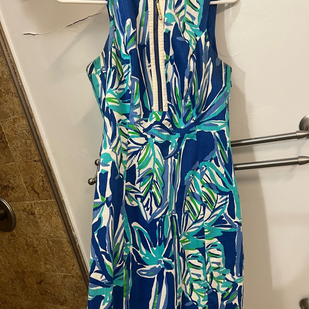 Lilly Pulitzer Blue and Green Halter Sundress